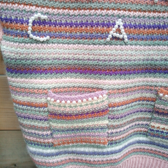 Handmade Striped Multicolor Sweater Vest - Picture 4 of 9